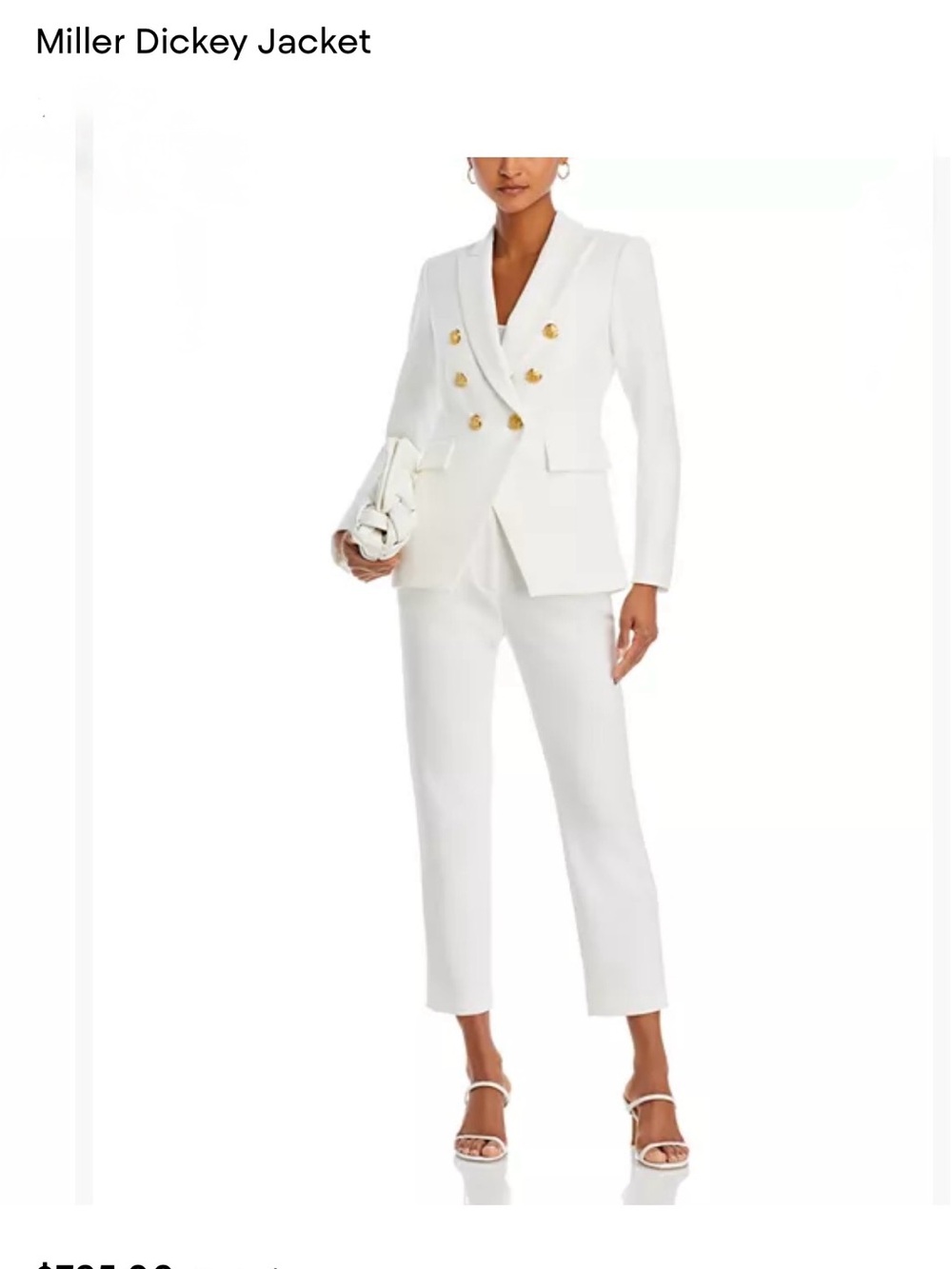 Veronica Beard White Double-Breasted Blazer and Cropped Pants Set